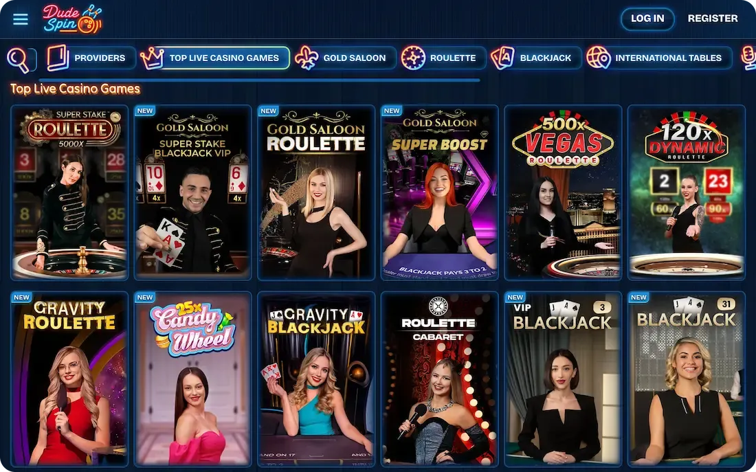 dudespin casino live games